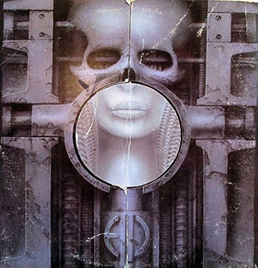 Portada del disco Brain Salad Surgery de Emerson, Lake and Palmer, diseñada por H.R. Giger en 1973