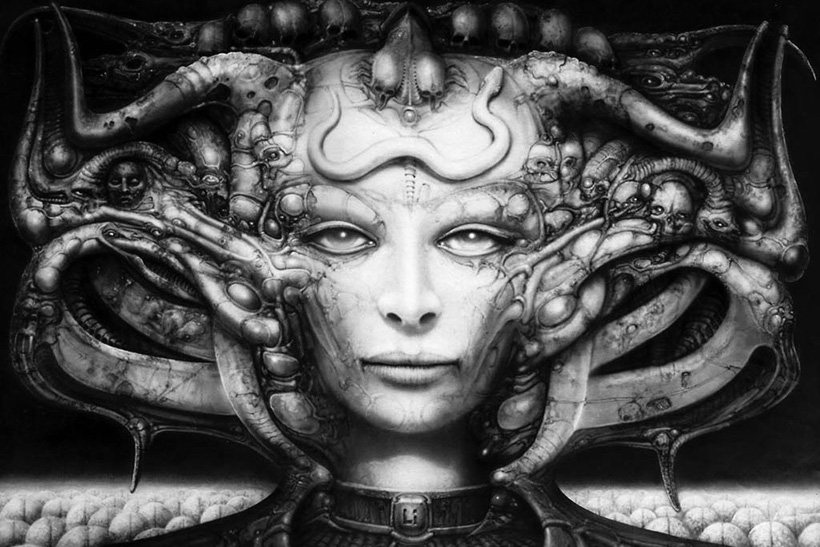 «Li II» (1974), retrato biomecánico de Li Tobler pintado por H.R. Giger