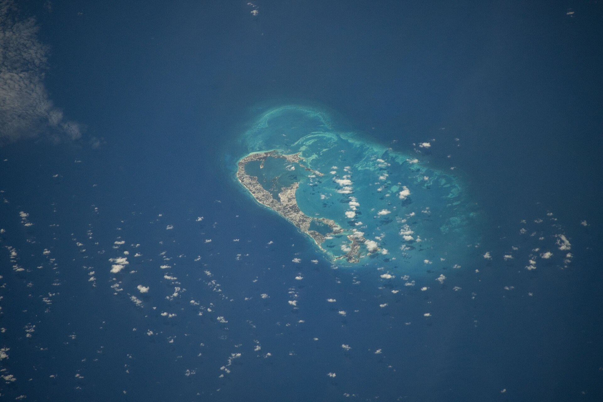 Las islas Bermudas vistas desde la Estación Espacial Internacional