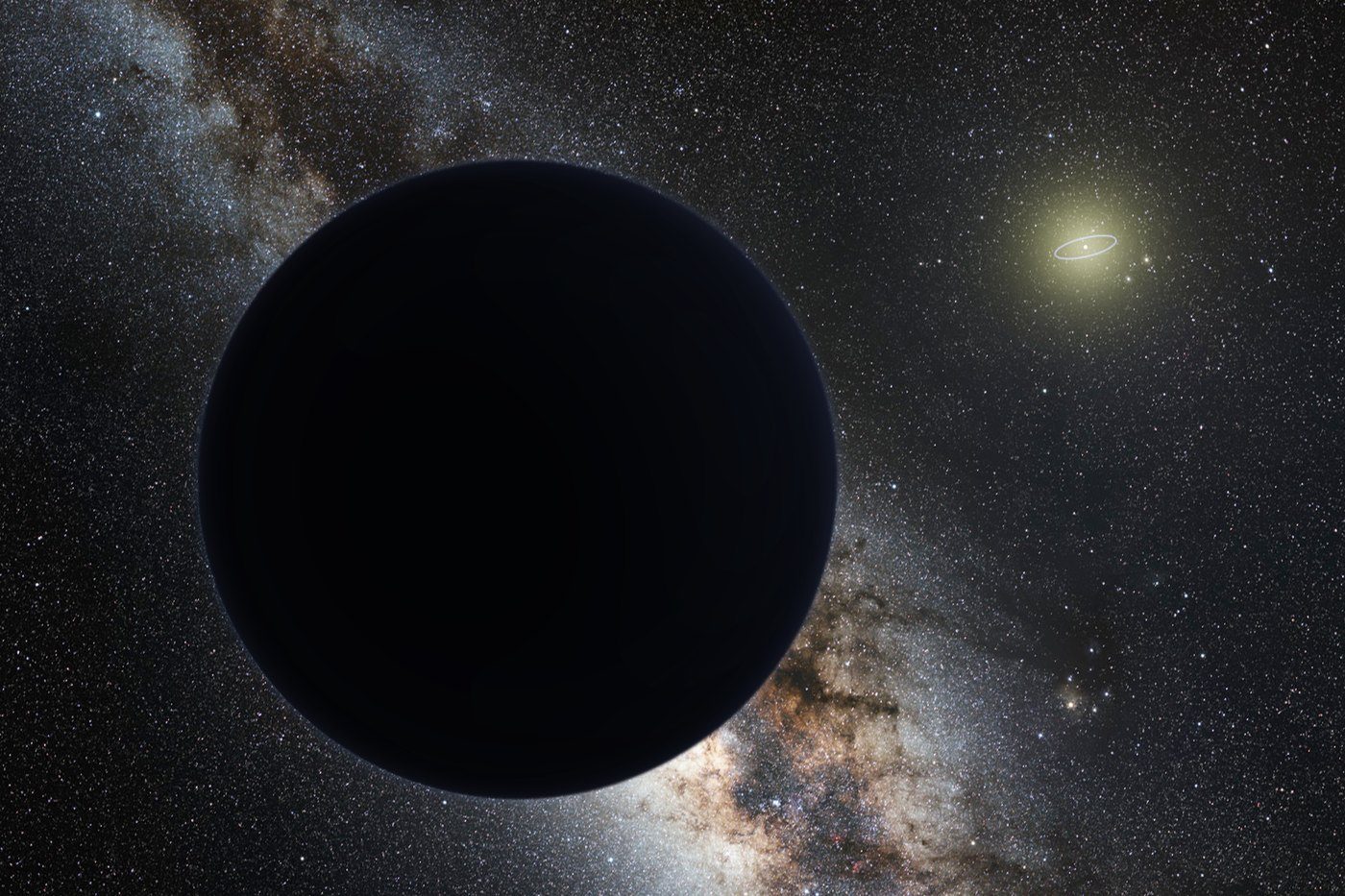Recreación artística del hipotético Planeta Nueve