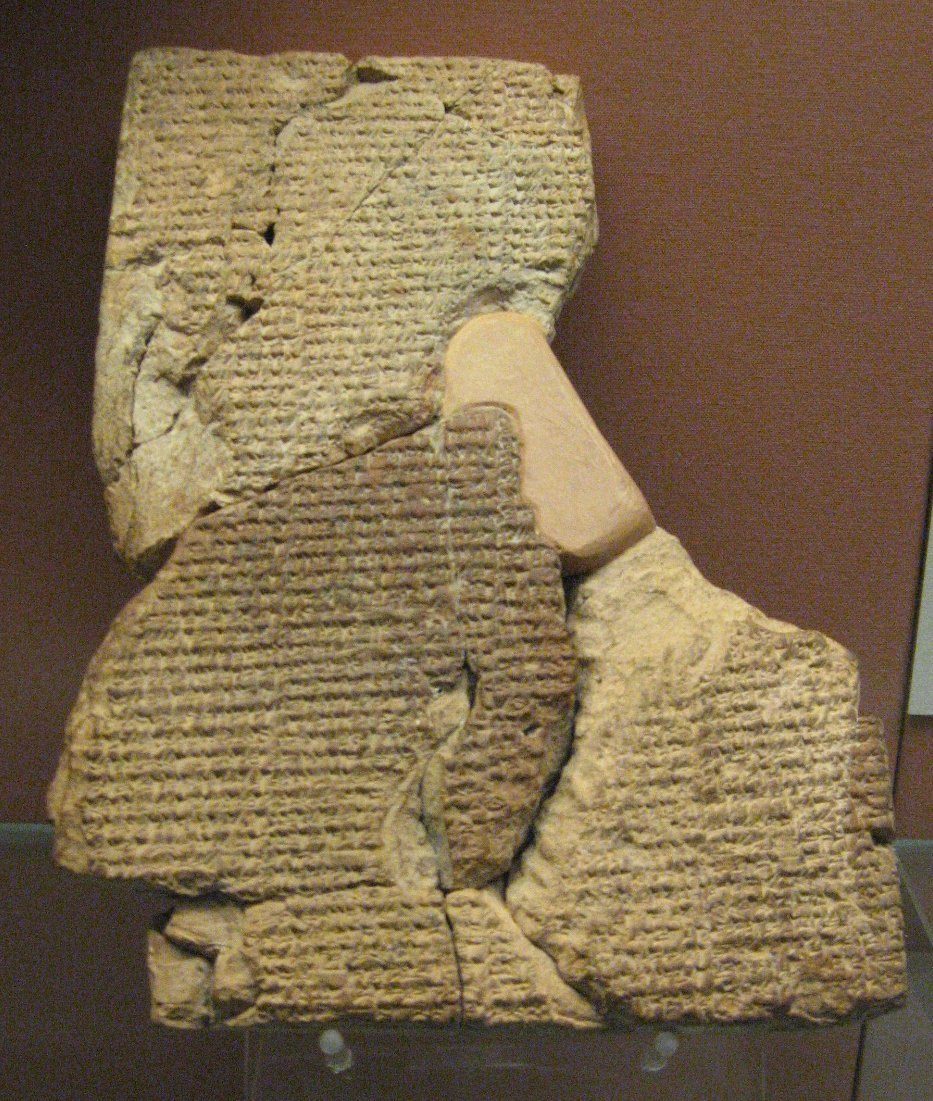 La tablilla del Diluvio de la Epopeya de Gilgamesh, en el Museo Británico