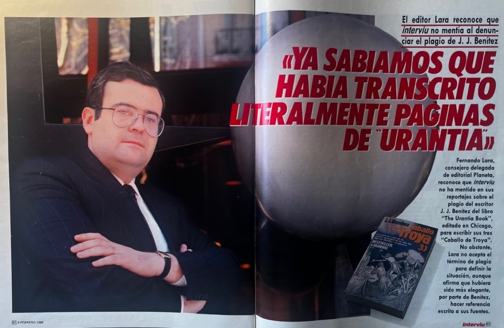 Entrevista a Fernando Lara, consejero delegado de Planeta, en Interviú, febrero de 1988